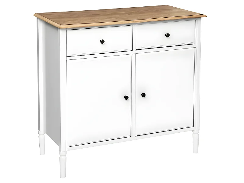 Buffet 2 Portes & 2 Tiroirs "Solen" 88cm Blanc