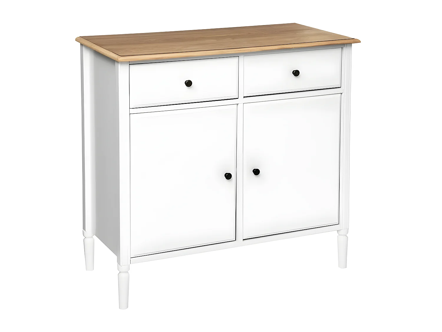 Buffet 2 Portes & 2 Tiroirs "Solen" 88cm Blanc