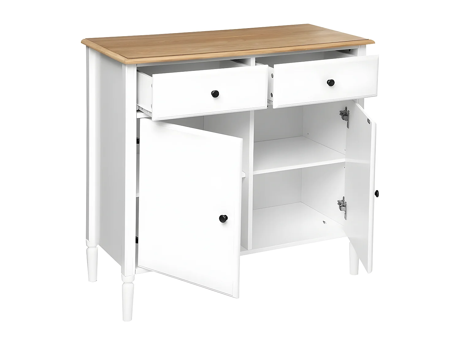 Buffet 2 Portes & 2 Tiroirs "Solen" 88cm Blanc