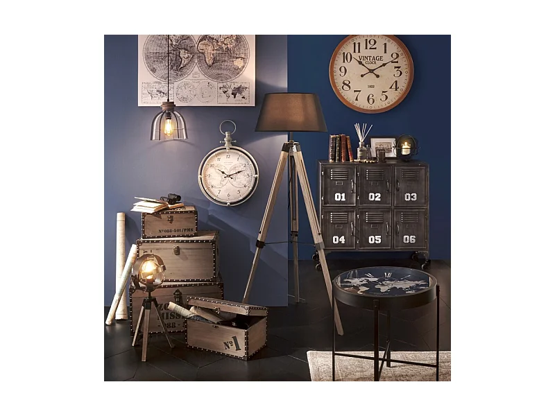 Commode Industrielle 6 Portes "Casiers" 90cm Noir