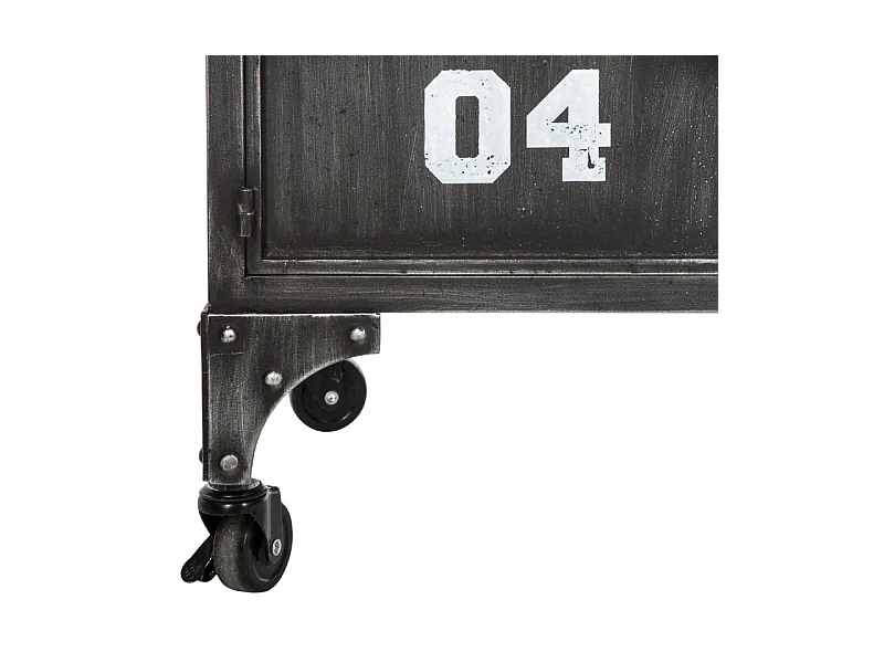 Commode Industrielle 6 Portes "Casiers" 90cm Noir