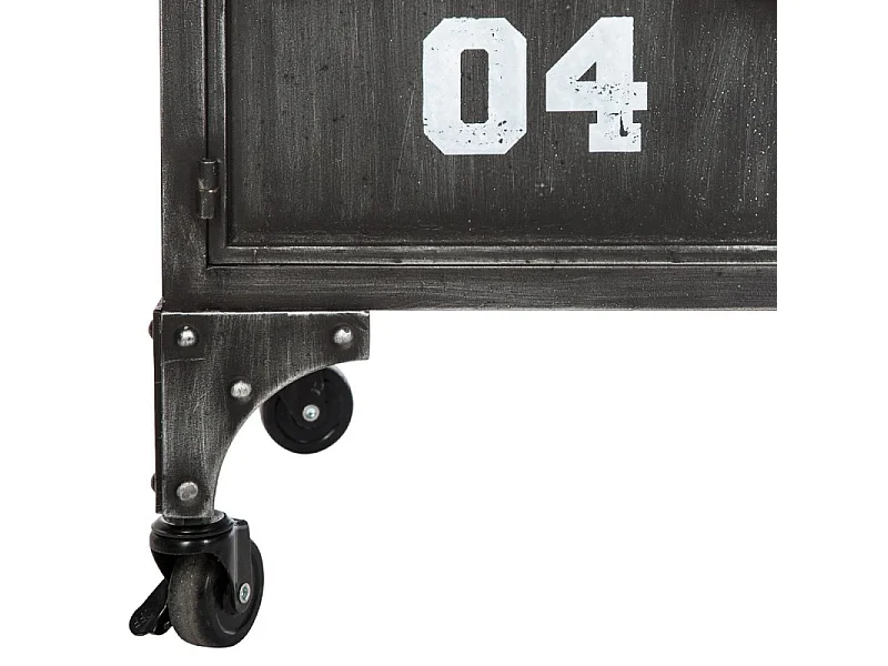 Commode Industrielle 6 Portes "Casiers" 90cm Noir