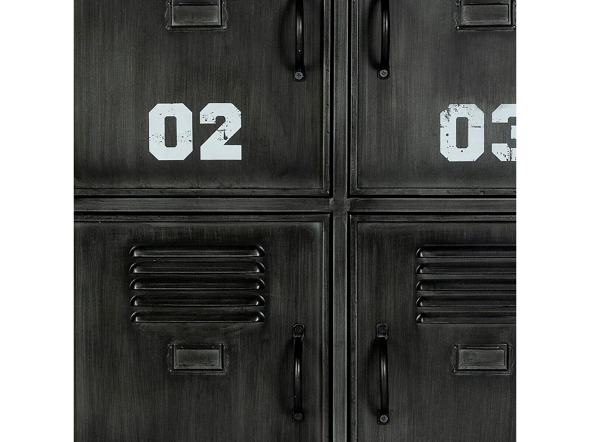 Commode Industrielle 6 Portes "Casiers" 90cm Noir