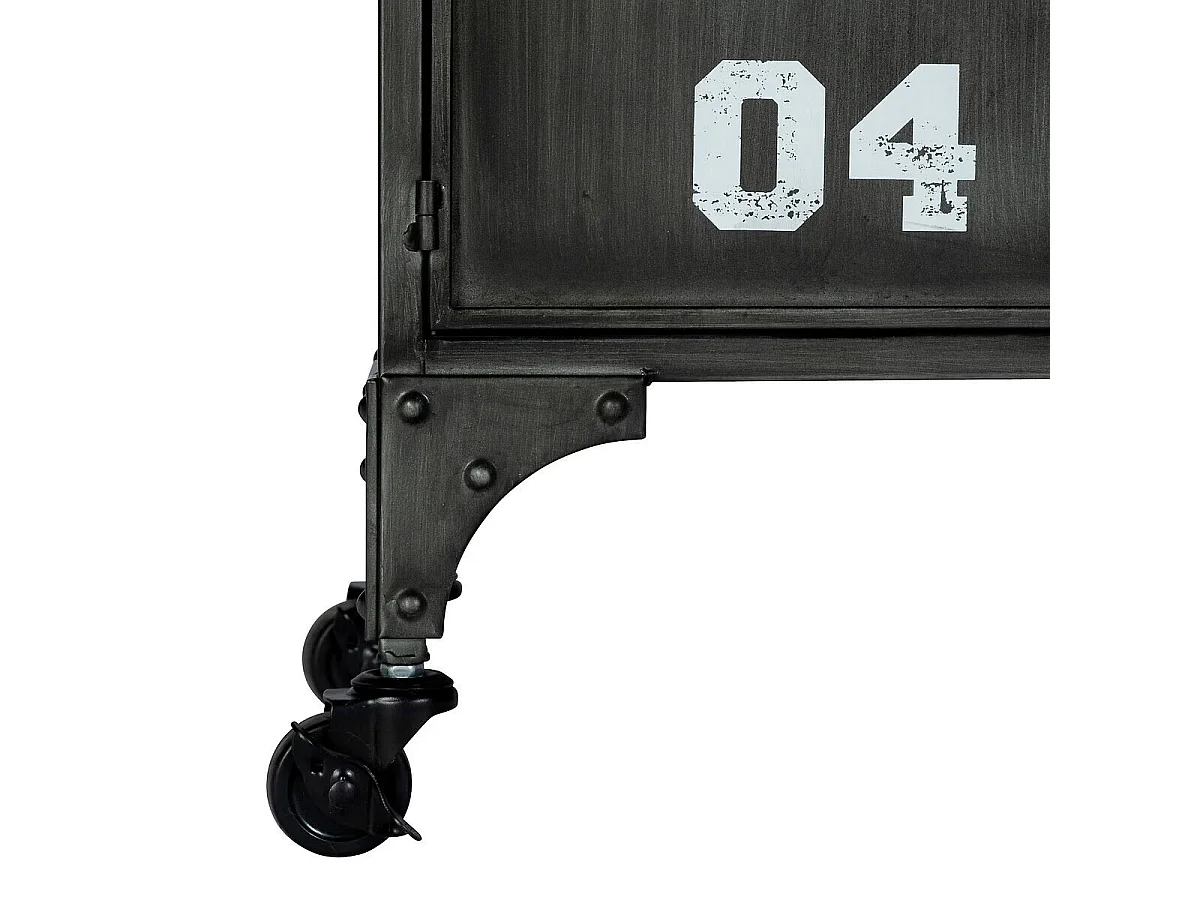 Commode Industrielle 6 Portes "Casiers" 90cm Noir