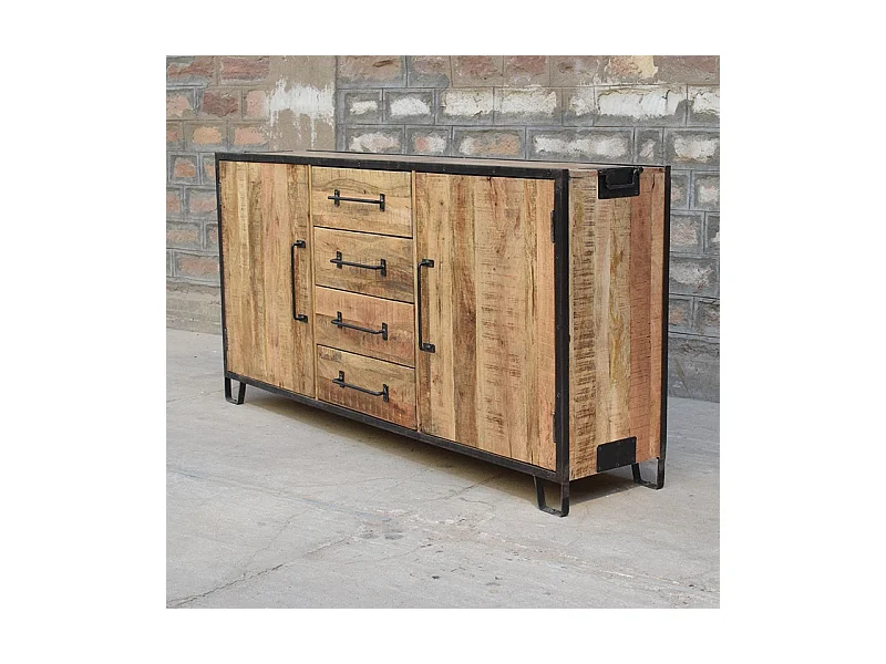 Buffet 2 portes 4 tiroirs manguier