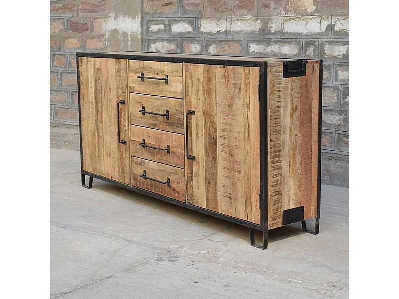 Buffet 2 portes 4 tiroirs manguier