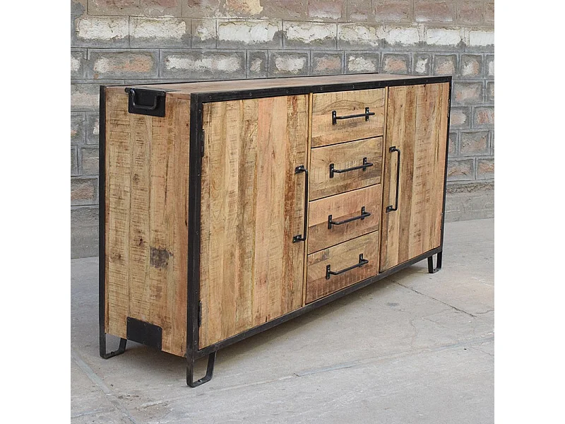 Buffet 2 portes 4 tiroirs manguier