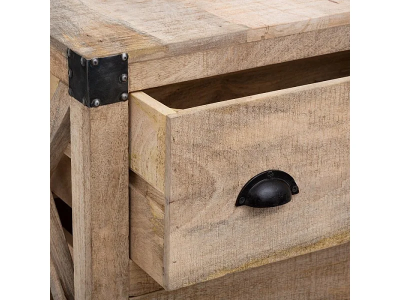 Buffet 6 Tiroirs en Bois "Cuba" 150cm Naturel