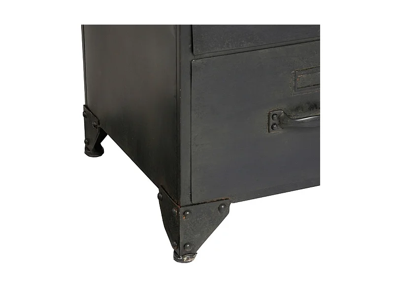 Commode 6 Tiroirs & 1 Porte "Torof" 108cm Noir