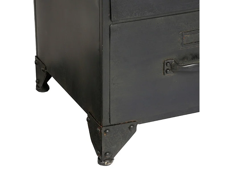 Commode 6 Tiroirs & 1 Porte "Torof" 108cm Noir