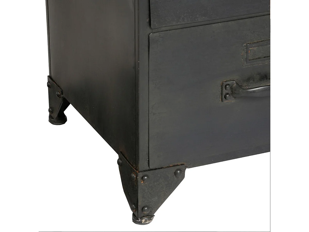 Commode 6 Tiroirs & 1 Porte "Torof" 108cm Noir