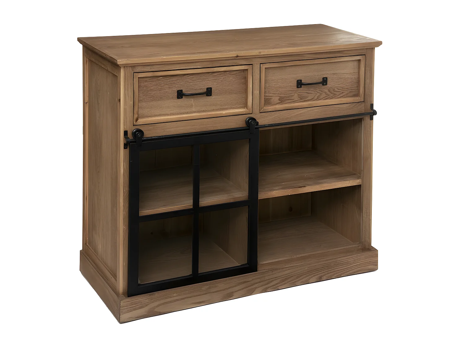Buffet 1 Porte & 2 Tiroirs "Danik" 94cm Naturel