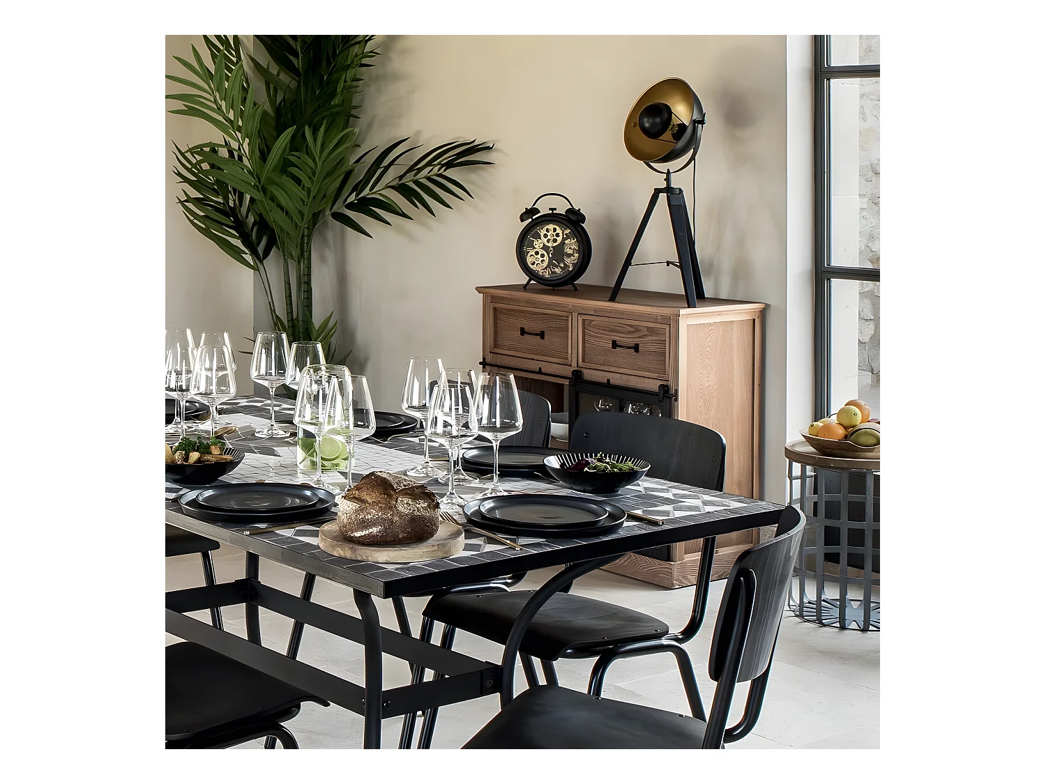 Buffet 1 Porte & 2 Tiroirs "Danik" 94cm Naturel