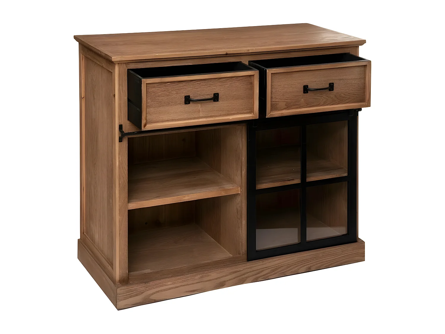 Buffet 1 Porte & 2 Tiroirs "Danik" 94cm Naturel