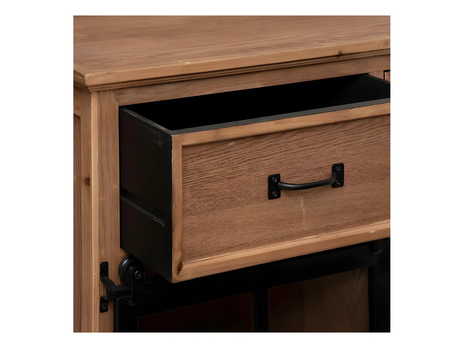 Buffet 1 Porte & 2 Tiroirs "Danik" 94cm Naturel