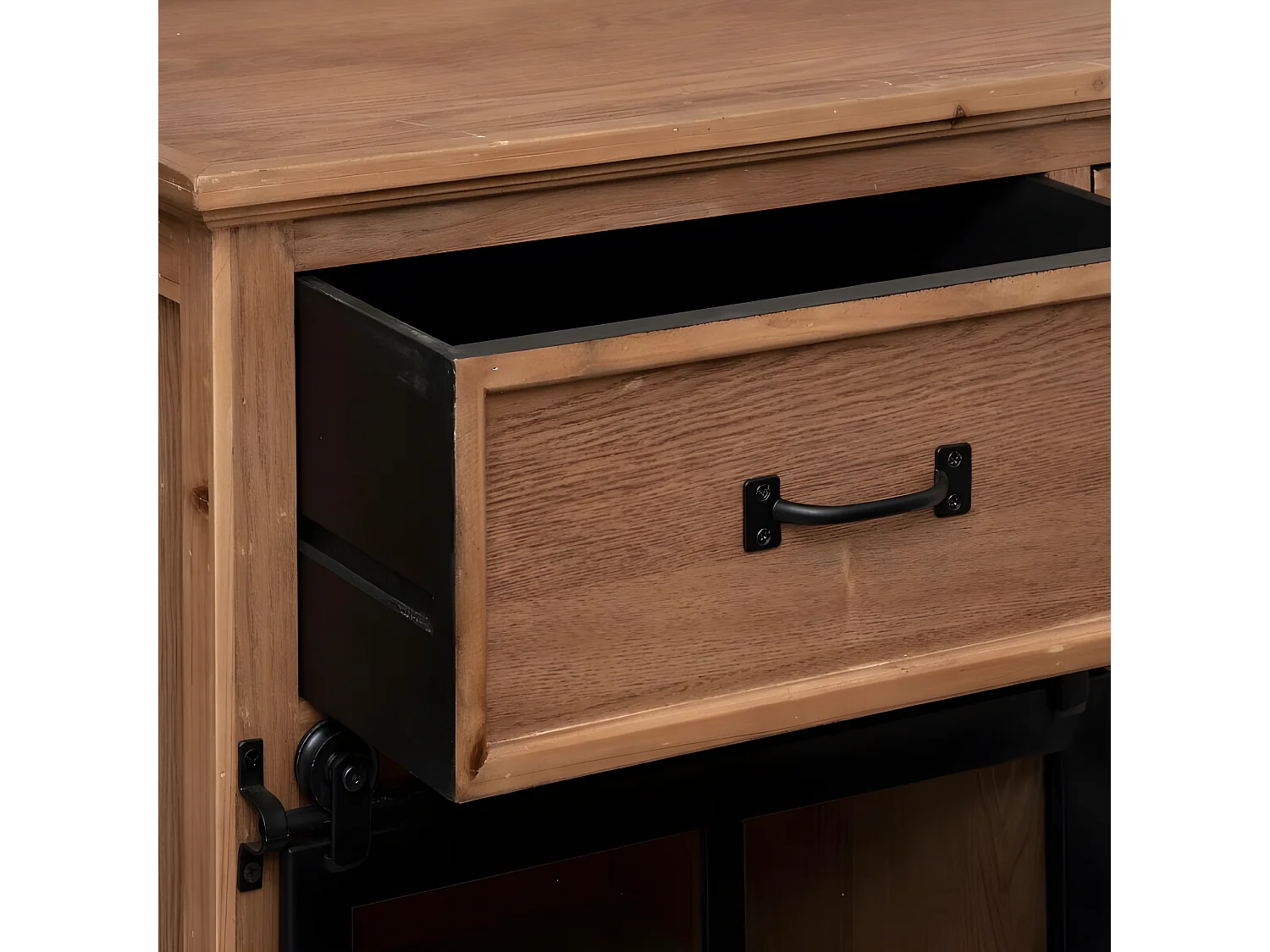 Buffet 1 Porte & 2 Tiroirs "Danik" 94cm Naturel