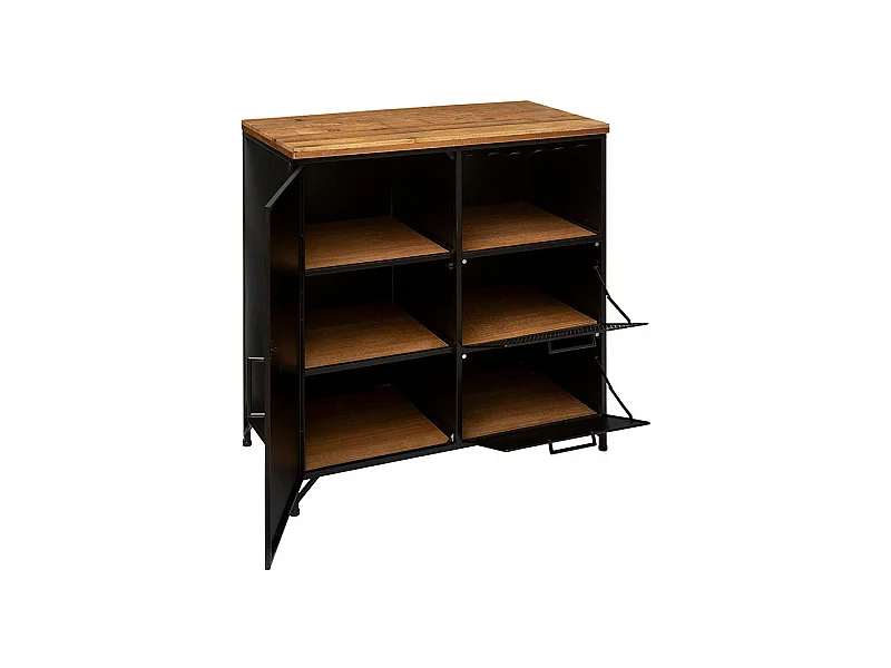 Buffet 1 Porte & 2 Tiroirs "Cierna" 85cm Noir