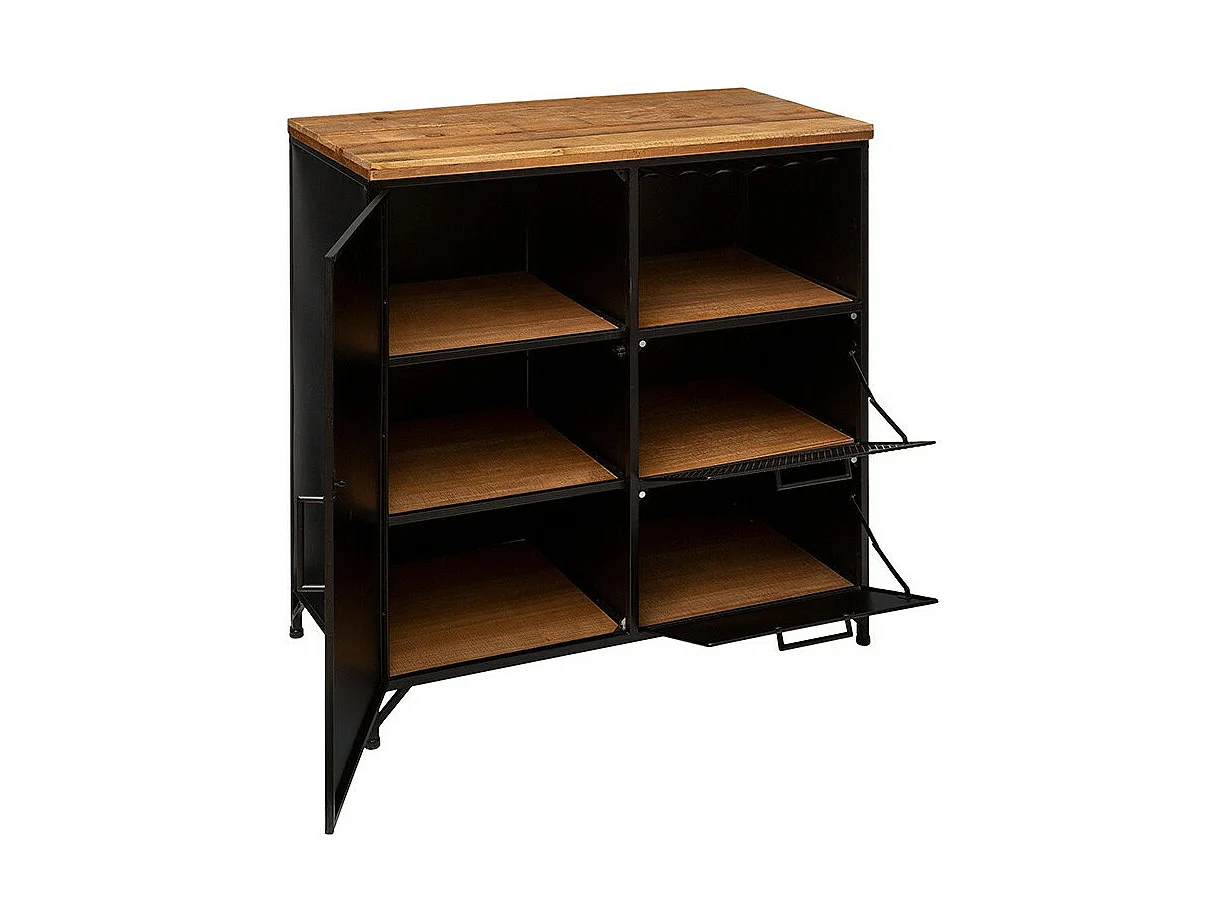 Buffet 1 Porte & 2 Tiroirs "Cierna" 85cm Noir