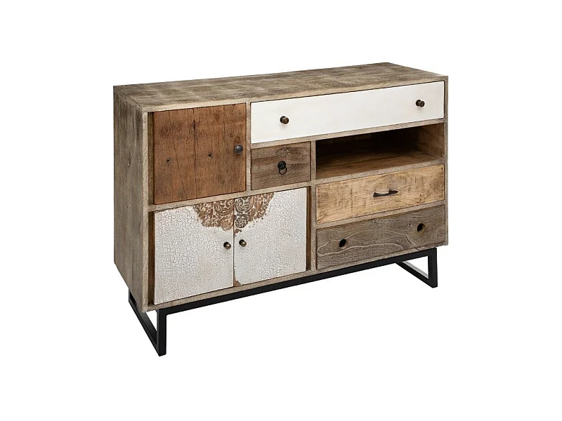 Buffet 4 Tiroirs et 3 Portes "Koval" 115cm Naturel