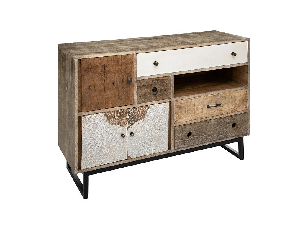 Buffet 4 Tiroirs et 3 Portes "Koval" 115cm Naturel