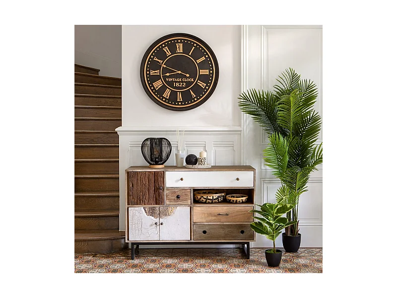 Buffet 4 Tiroirs et 3 Portes "Koval" 115cm Naturel