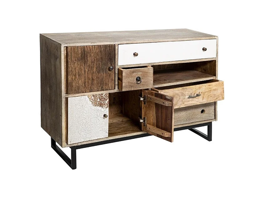 Buffet 4 Tiroirs et 3 Portes "Koval" 115cm Naturel