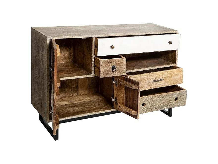 Buffet 4 Tiroirs et 3 Portes "Koval" 115cm Naturel