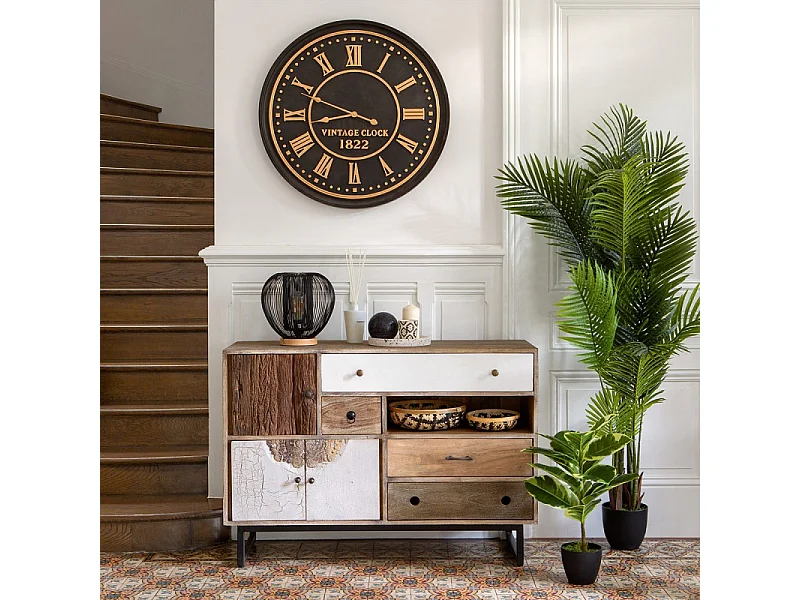 Buffet 4 Tiroirs et 3 Portes "Koval" 115cm Naturel