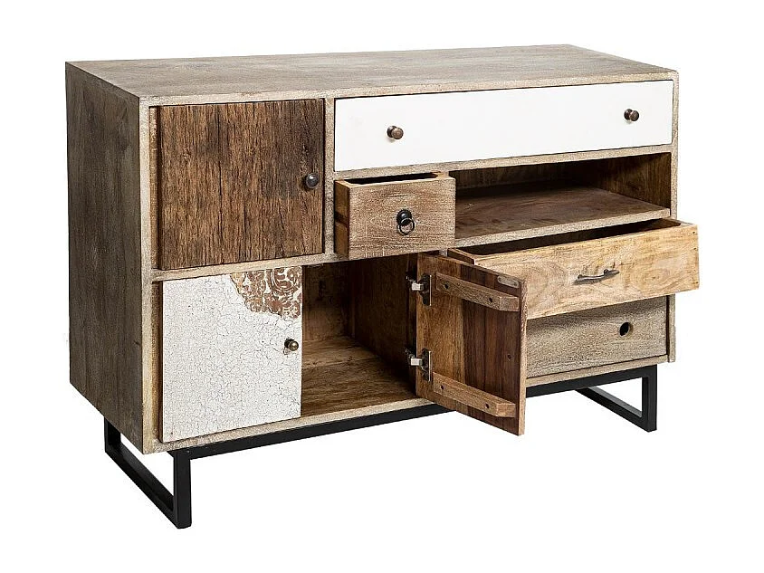 Buffet 4 Tiroirs et 3 Portes "Koval" 115cm Naturel