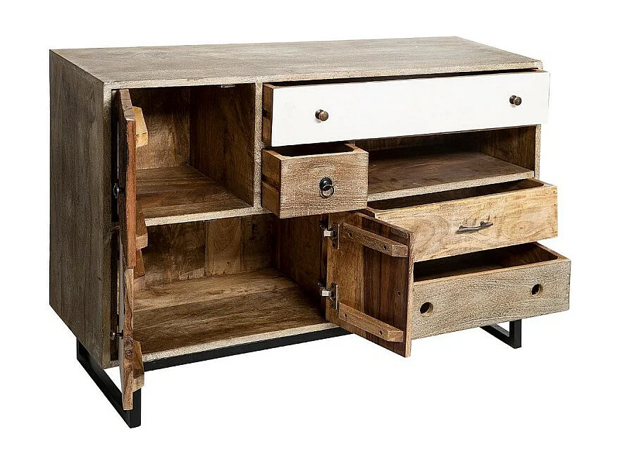 Buffet 4 Tiroirs et 3 Portes "Koval" 115cm Naturel