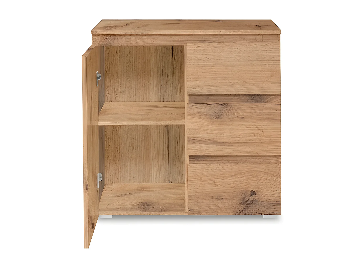 Meuble de rangement 1 porte 3 tiroirs naturel