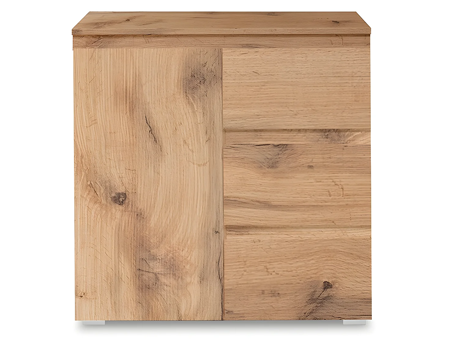 Meuble de rangement 1 porte 3 tiroirs naturel