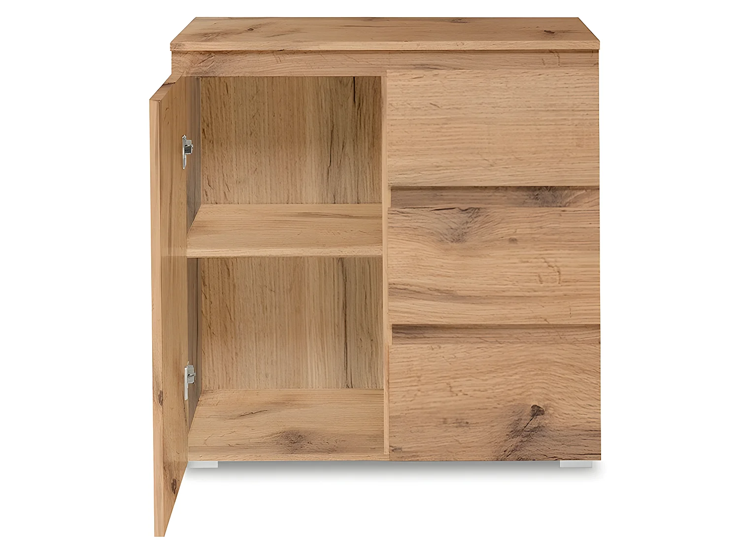 Meuble de rangement 1 porte 3 tiroirs naturel