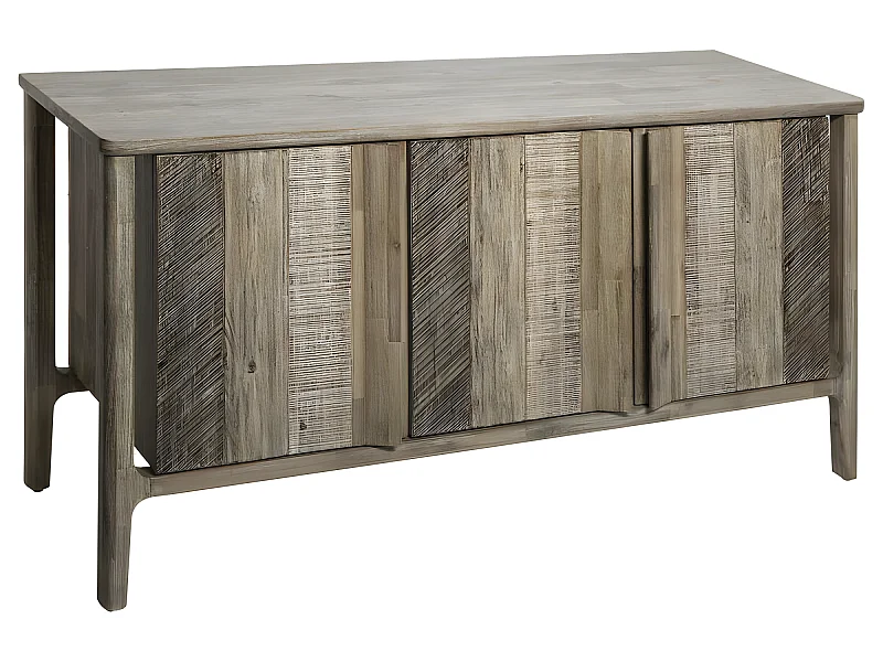 Buffet 3 Portes en Bois "Banila" 160cm Naturel