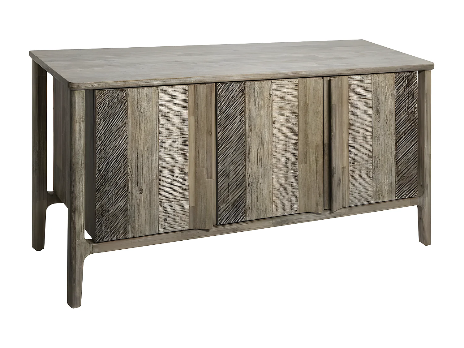 Buffet 3 Portes en Bois "Banila" 160cm Naturel