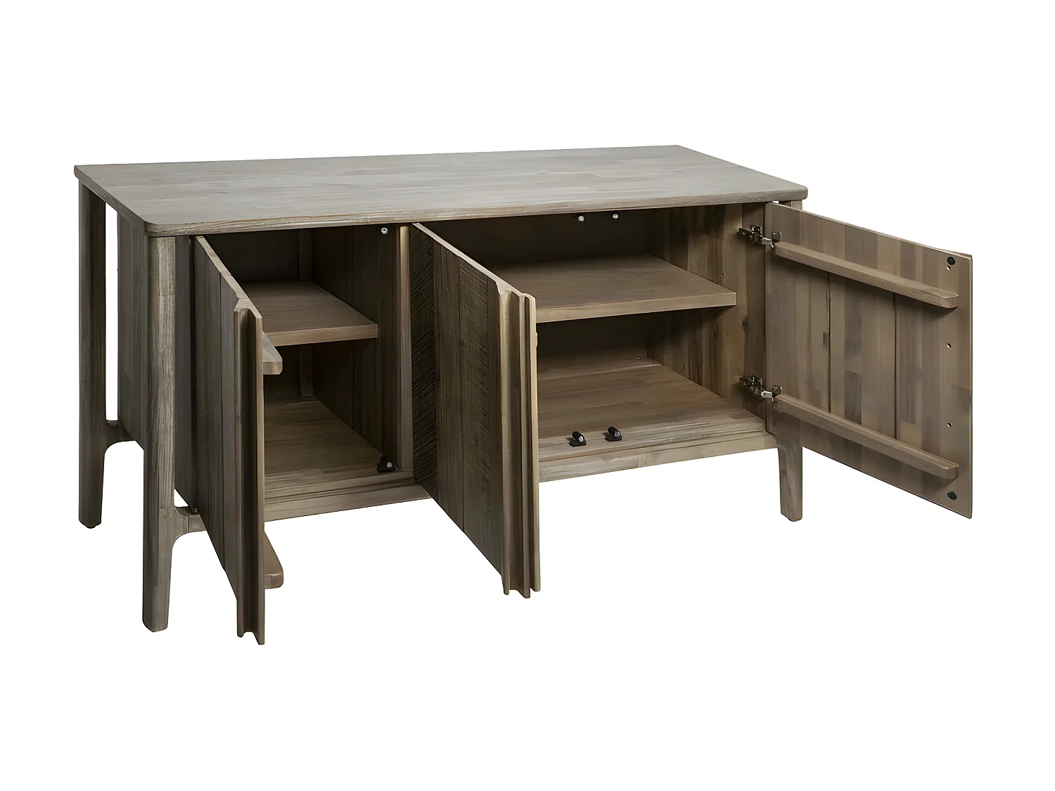 Buffet 3 Portes en Bois "Banila" 160cm Naturel