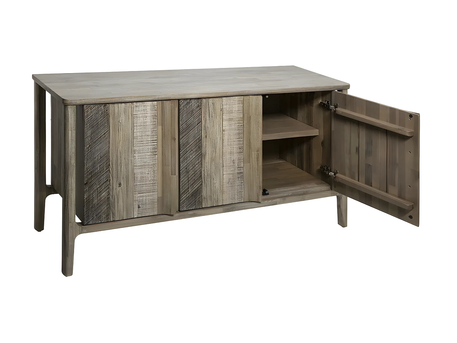 Buffet 3 Portes en Bois "Banila" 160cm Naturel