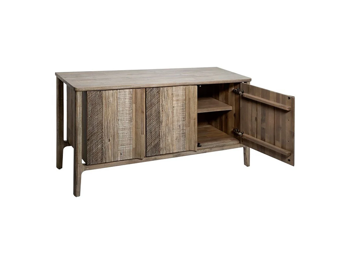 Buffet 3 Portes en Bois "Banila" 160cm Naturel