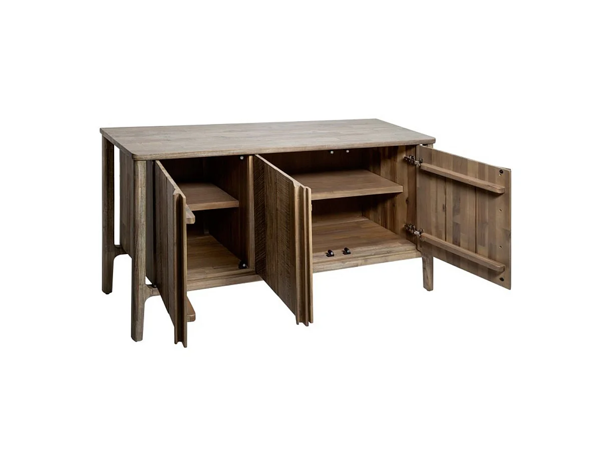 Buffet 3 Portes en Bois "Banila" 160cm Naturel