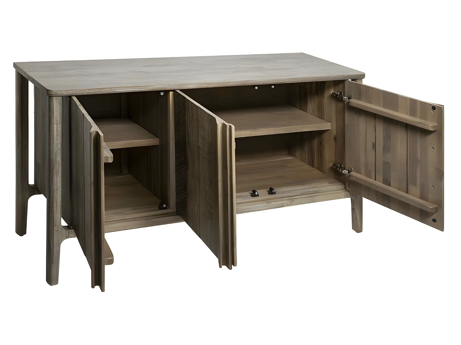 Buffet 3 Portes en Bois "Banila" 160cm Naturel