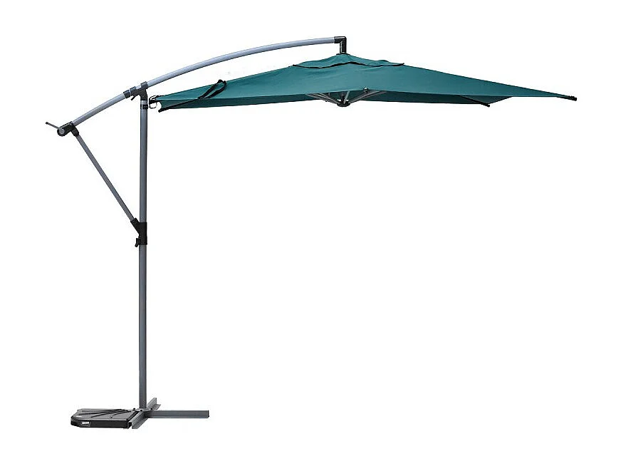 Parasol décentré rond Manoa bleu canard Hespéride