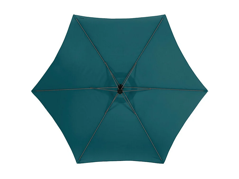 Parasol décentré rond Manoa bleu canard Hespéride