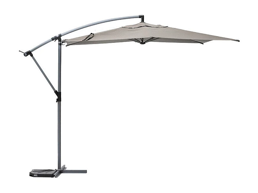 Parasol décentré rond Manoa taupe Hespéride
