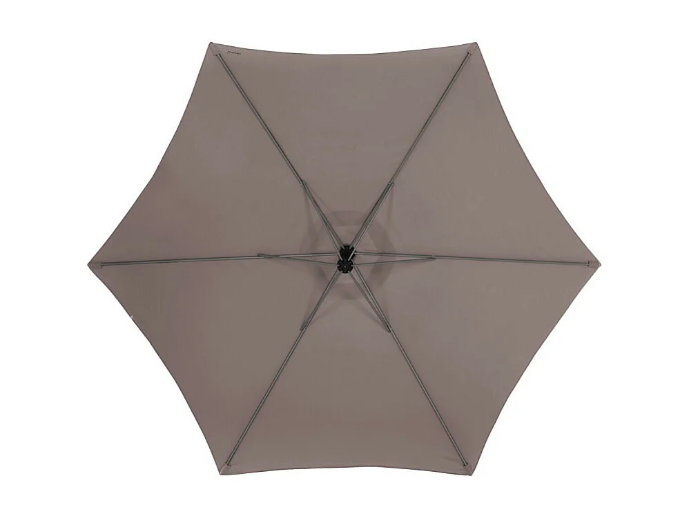 Parasol décentré rond Manoa taupe Hespéride