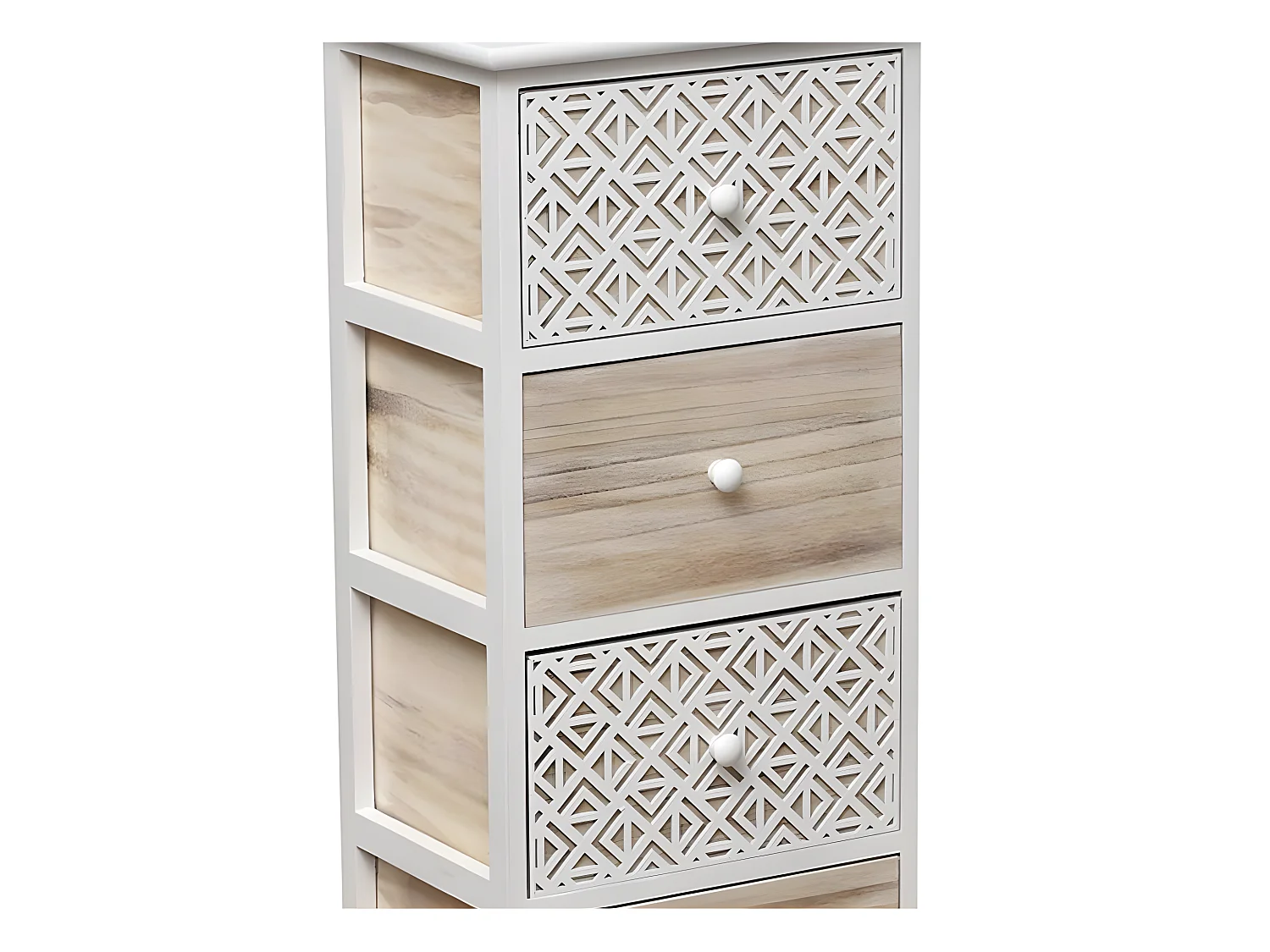 Meuble rectangulaire 4 tiroirs Séri bois blanc