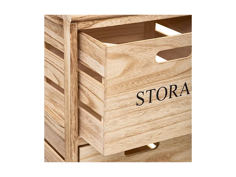 Meuble de Rangement "3 Tiroirs" 82cm Naturel