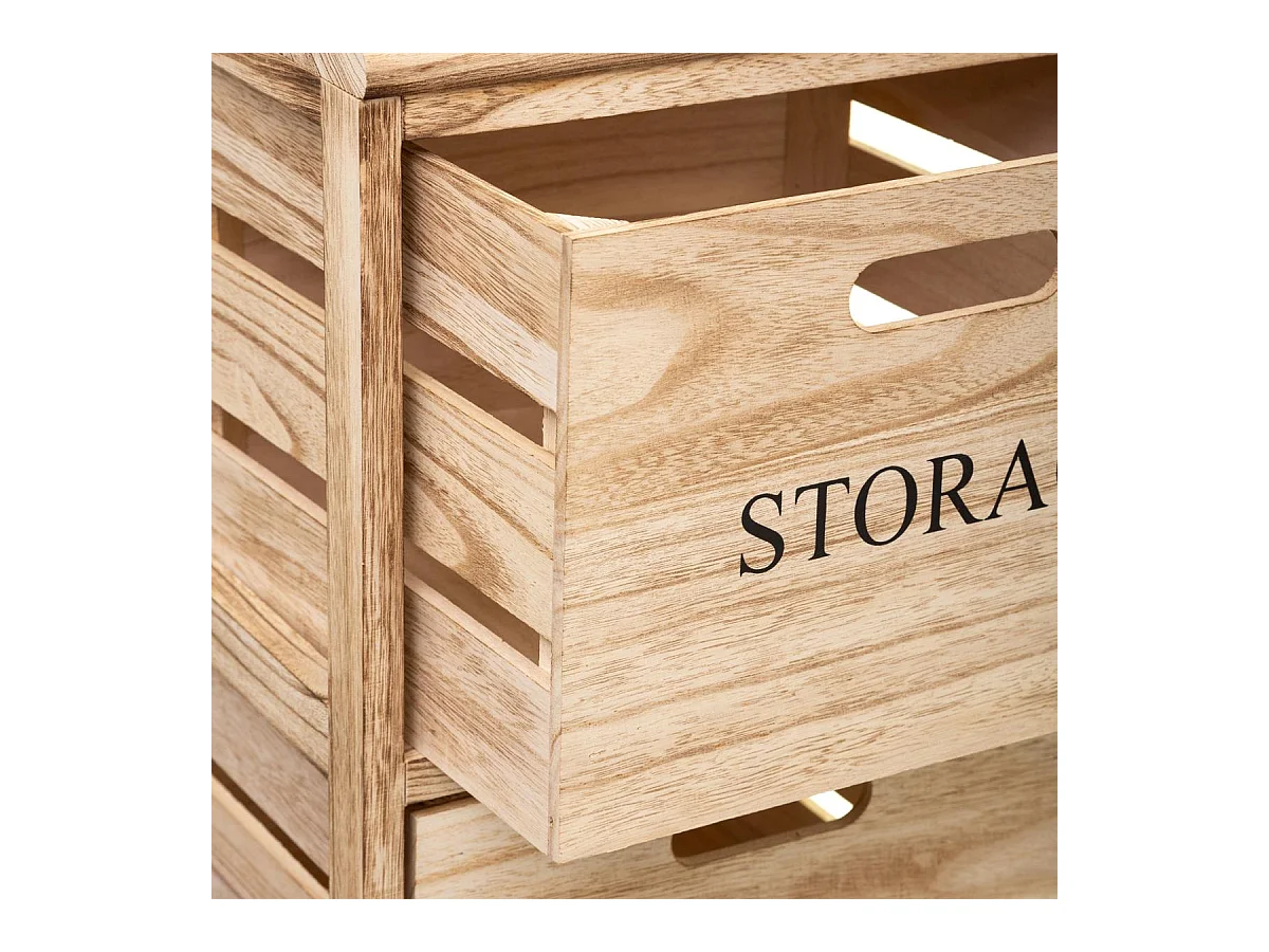 Meuble de Rangement "3 Tiroirs" 82cm Naturel