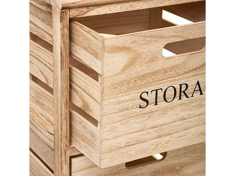 Meuble de Rangement "3 Tiroirs" 82cm Naturel