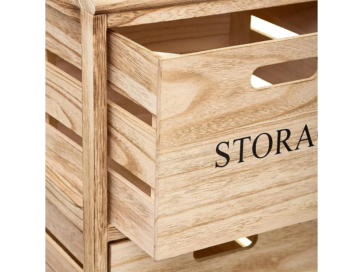 Meuble de Rangement "3 Tiroirs" 82cm Naturel