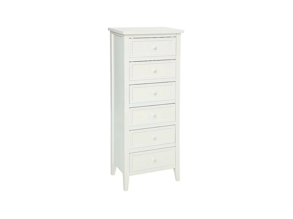 Chiffonnier 6 Tiroirs "Charme" 113cm Blanc